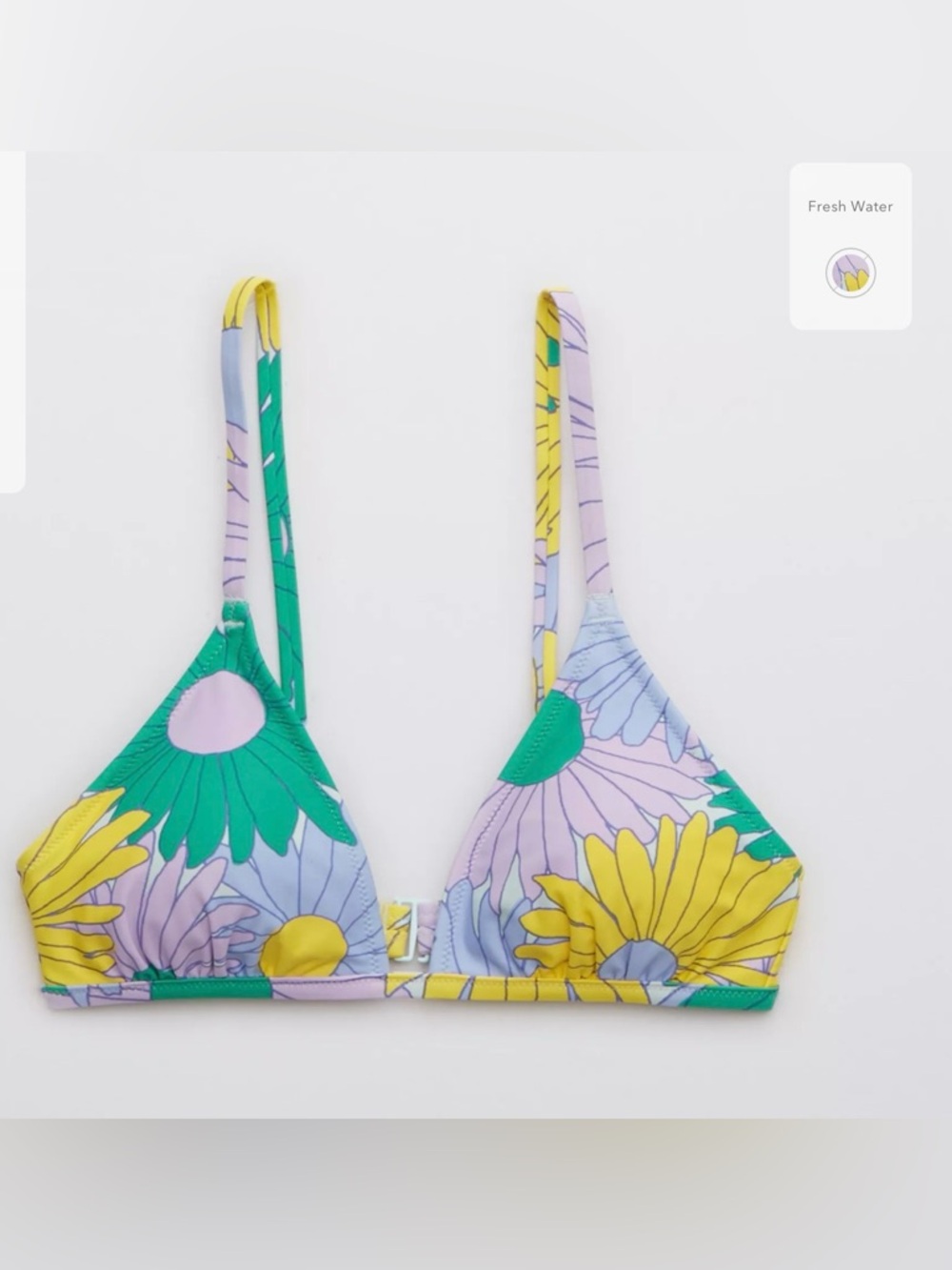 Aerie  Floral Triangle Bikini Top